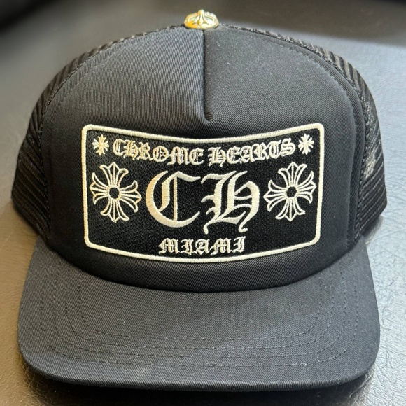 Brand New CH Chrome Hearts Miami Exclusive Trucker Hat – Black – Limited Edition - Picture 1 of 12